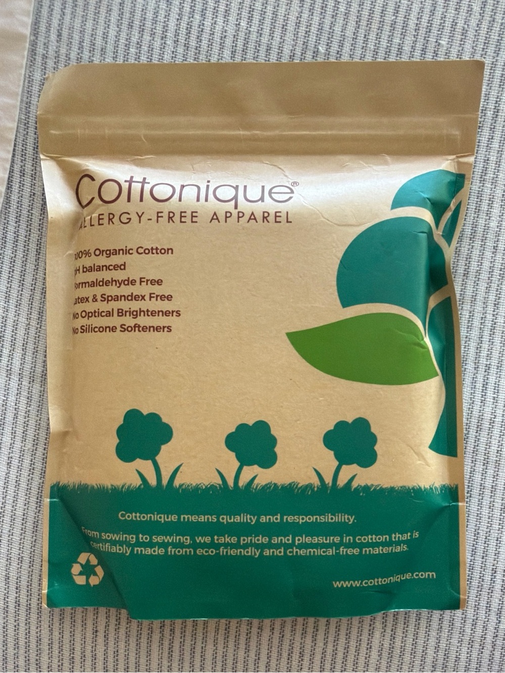 Cottonique Women’s Allergy-Free 100% Organic Cotton Panties Size 8 Low Rise 2 PK
